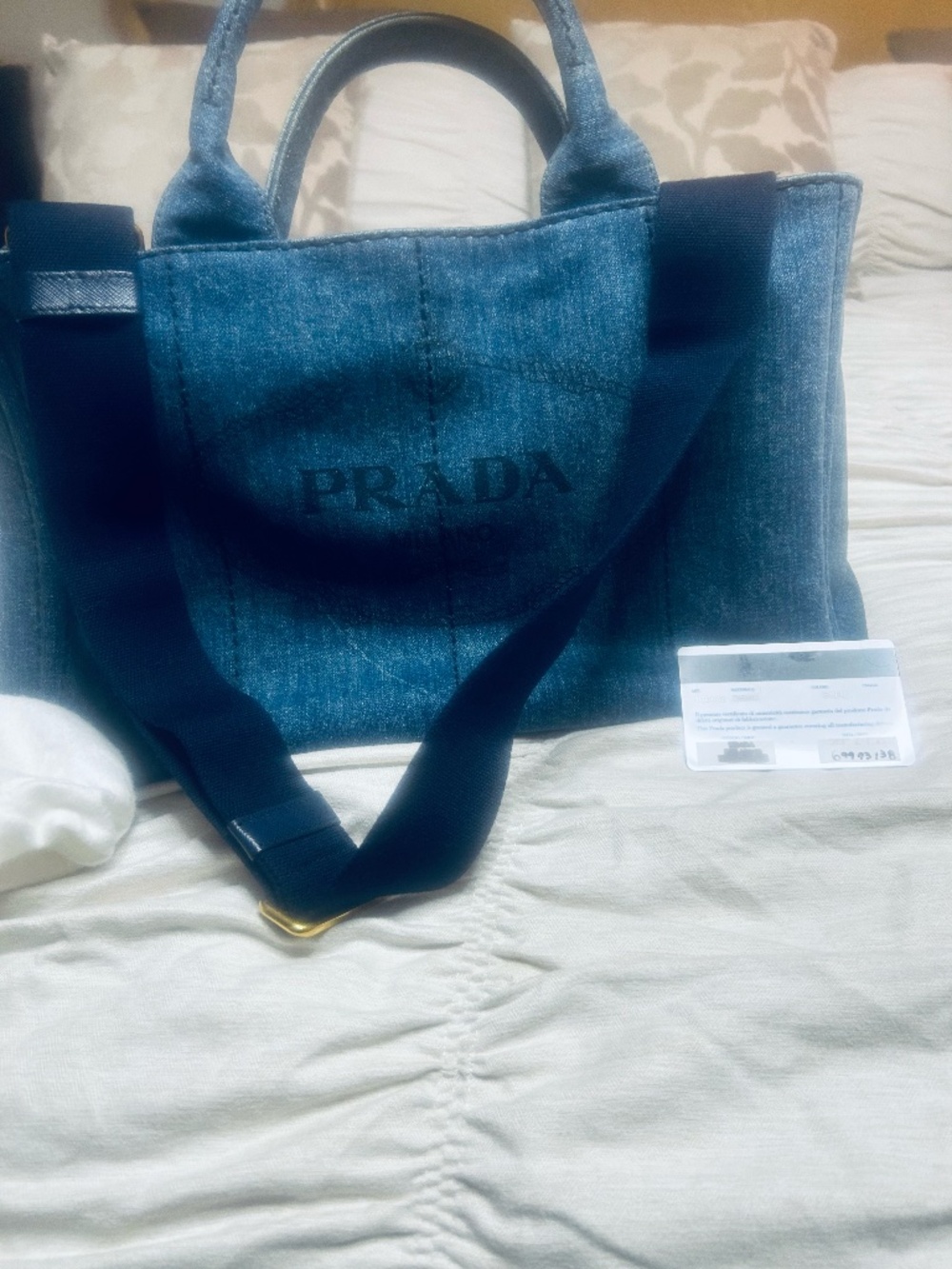 PRADA CANAPA (DENIM) W/STRAP INCLUDED